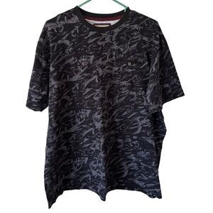 Hudson & Barrow Men's Black and Gray Patterned Tee